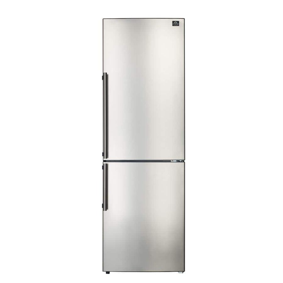 Forno 11.1 cu. ft. No Frost Bottom Mount Refrigerator in Stainless Steel with Side Grip Handle FFFFD1948-24RS - The Home Depot added by Erin Gruber