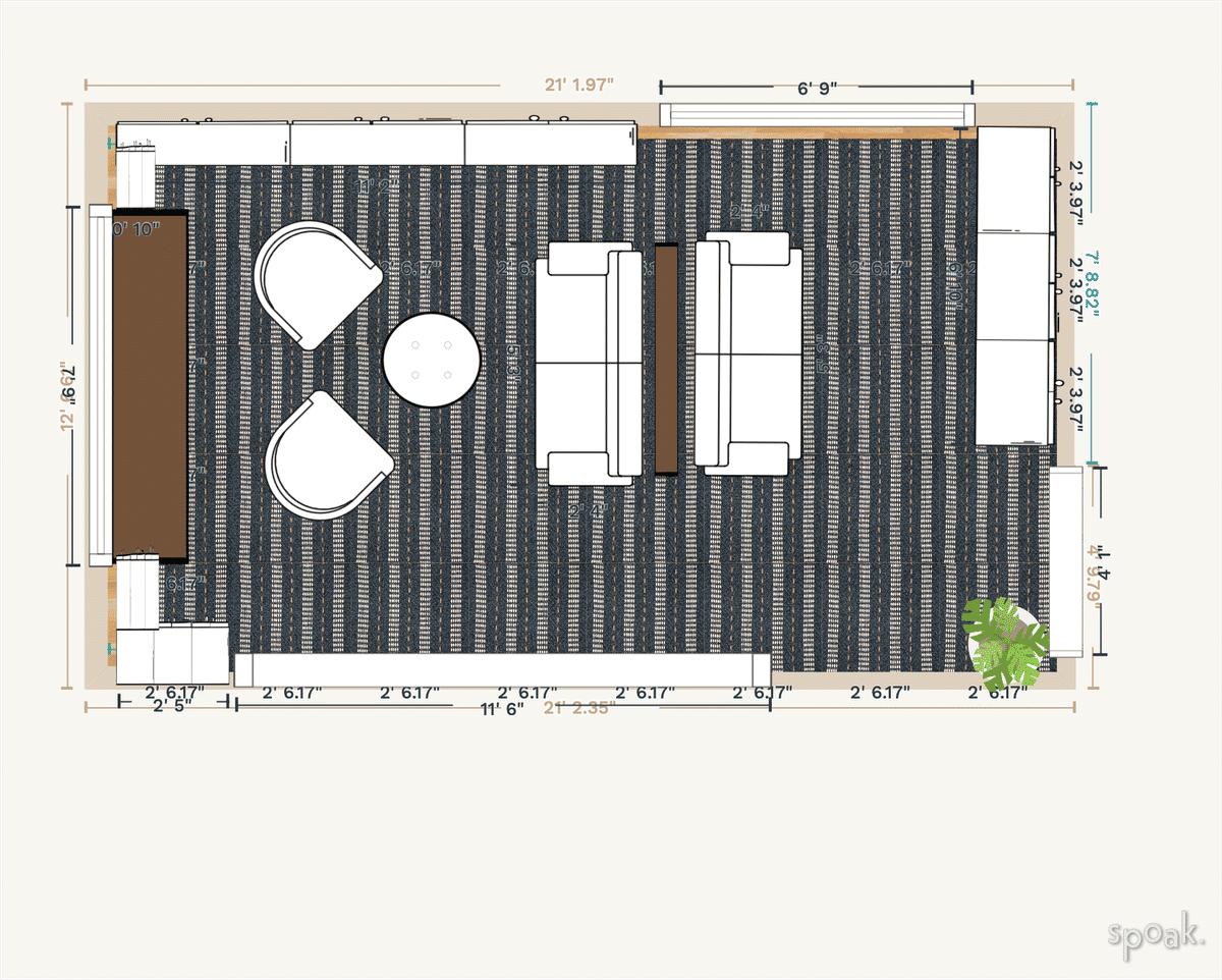 Great Room Layout designed by Melissa Shine