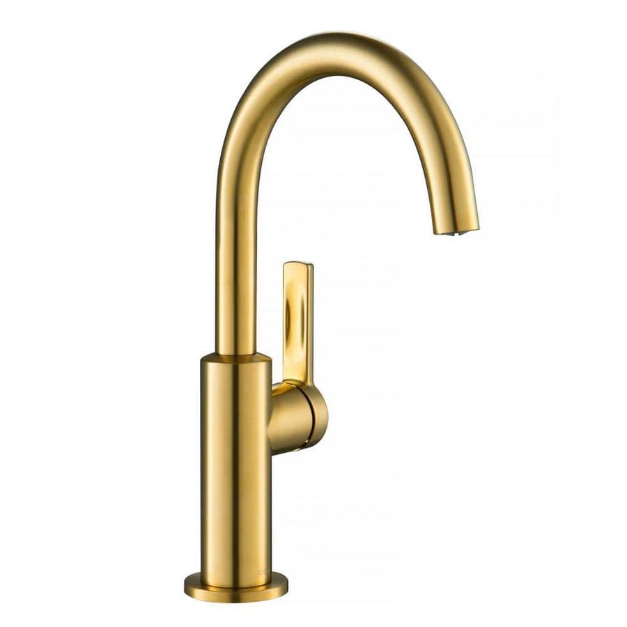 KRAUS Oletto Single-Handle Kitchen Bar Faucet in Brushed Brass KPF-2822BB - The Home Depot added by Jayme Weaver