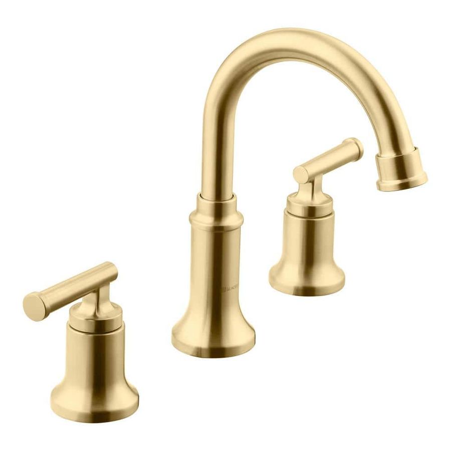 Glacier Bay Oswell 8 in. Widespread Double-Handle High-Arc Bathroom Faucet in Matte Gold HD67084W-604405 - The Home Depot added by Jayme Weaver
