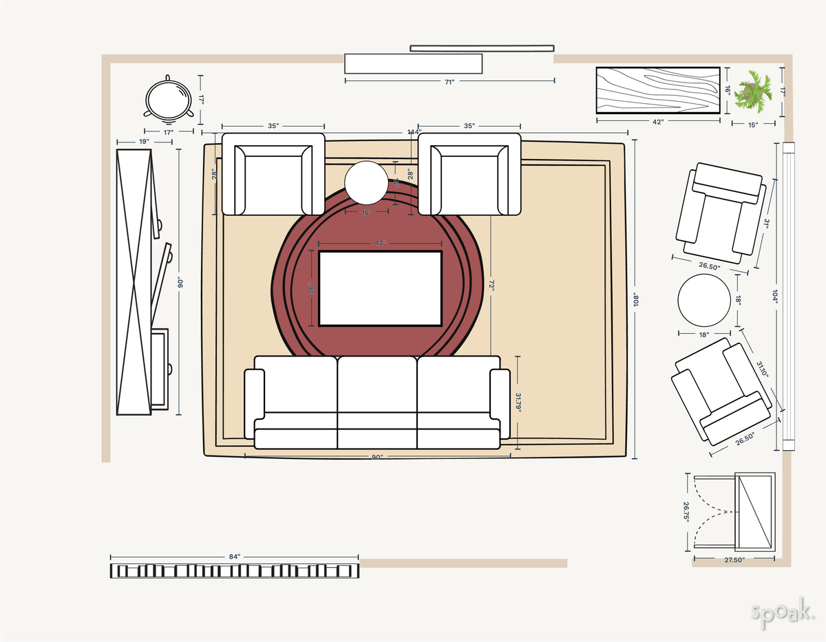 Living Room Floor Plan designed by Karina Davila