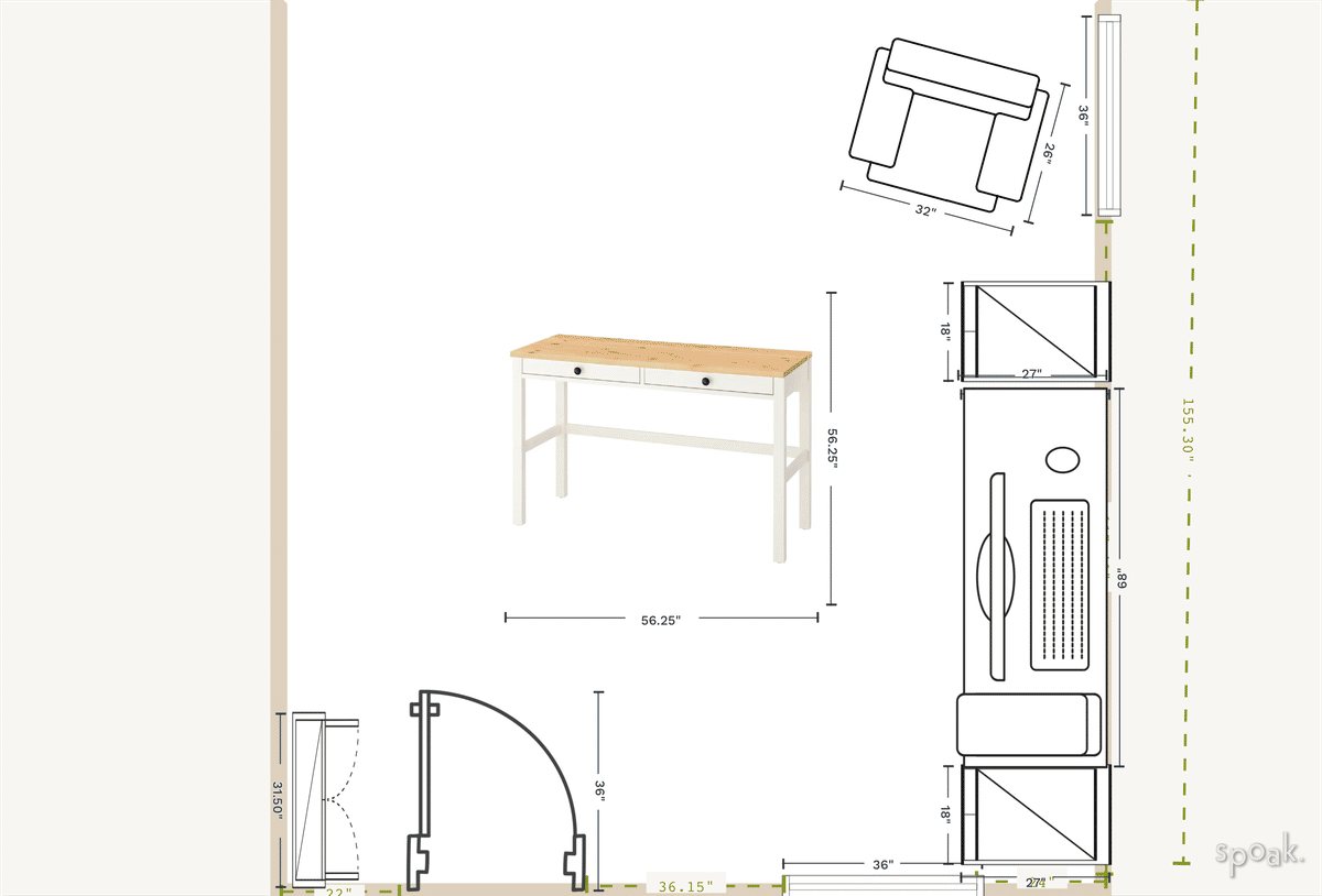 Large Square Study Floor Plan designed by Samantha Concepcion