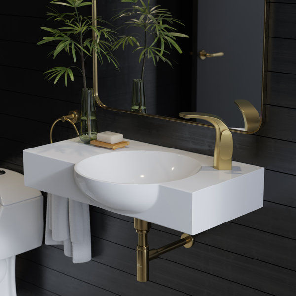 Château 30" Right Side Faucet Wall-Mount Bathroom Sink added by Amanda Higgins