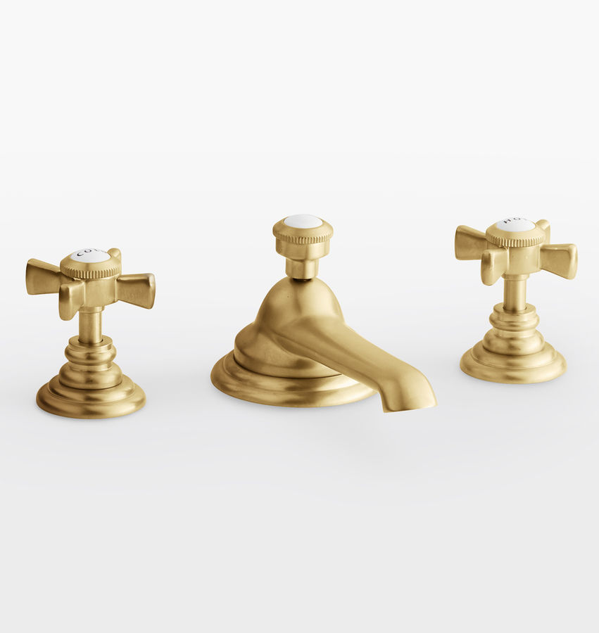 Rollins Cross Handle Widespread Bathroom Faucet
 | Rejuvenation added by Kate McKay Designs