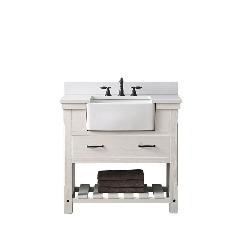 Horwich 36'' Single Bathroom Vanity with Engineered Stone Top added by Olivia Otte