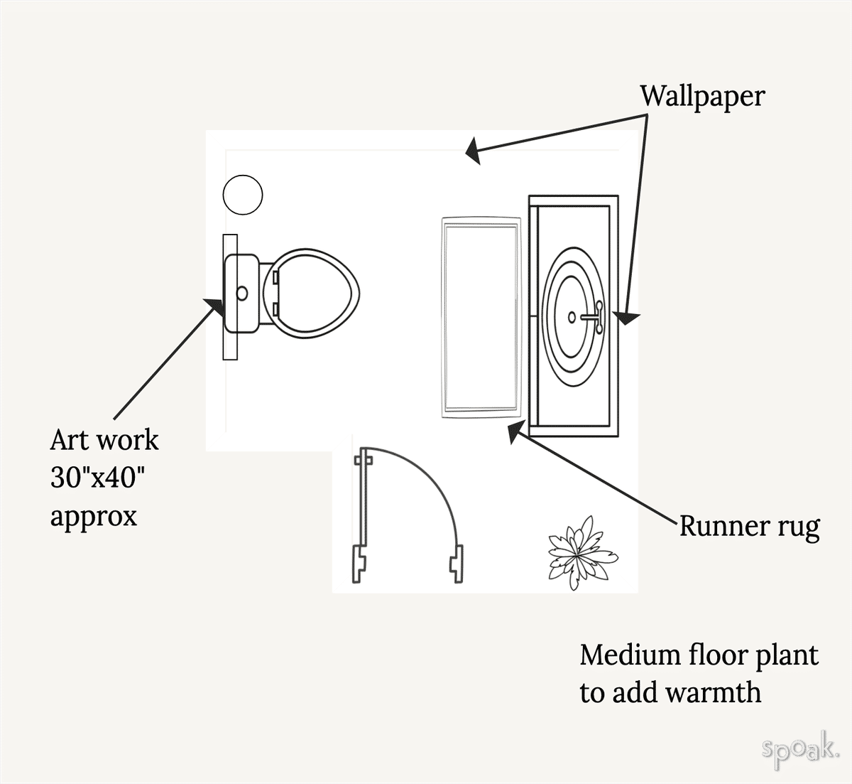 Bathroom Plan designed by Carolina Quinonez