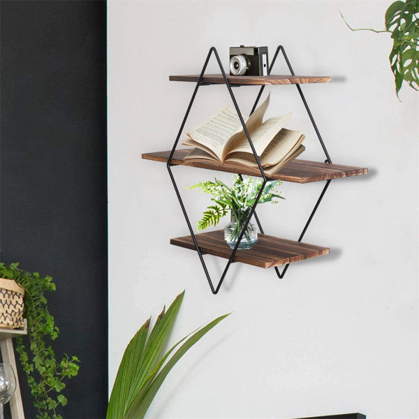 Alaina 3 Piece Diamond Wood Floating Shelf added by Laura Flazer