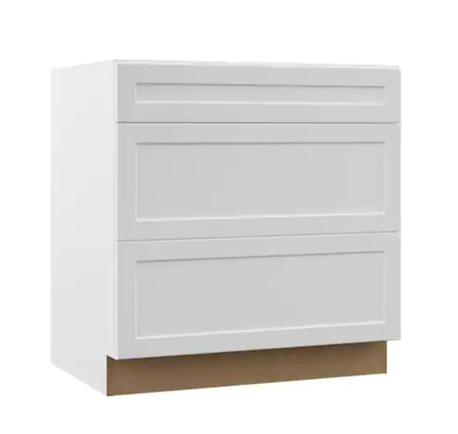 Hampton Bay | Designer Series Melvern Assembled 33x34.5x23.75 in. Pots and Pans Drawer Base Kitchen Cabinet in White added by Virginia Myers