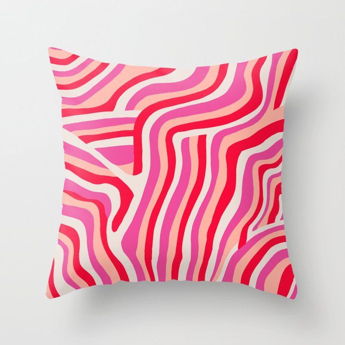 pink zebra stripes Throw Pillow by sunshinecanteen added by Daniela Araya