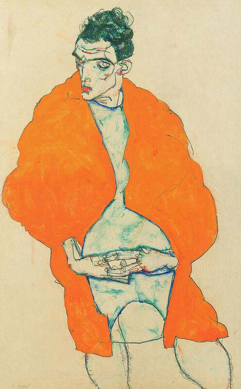 Self-portrait 1914 by Egon Schiele added by Emily Bogen
