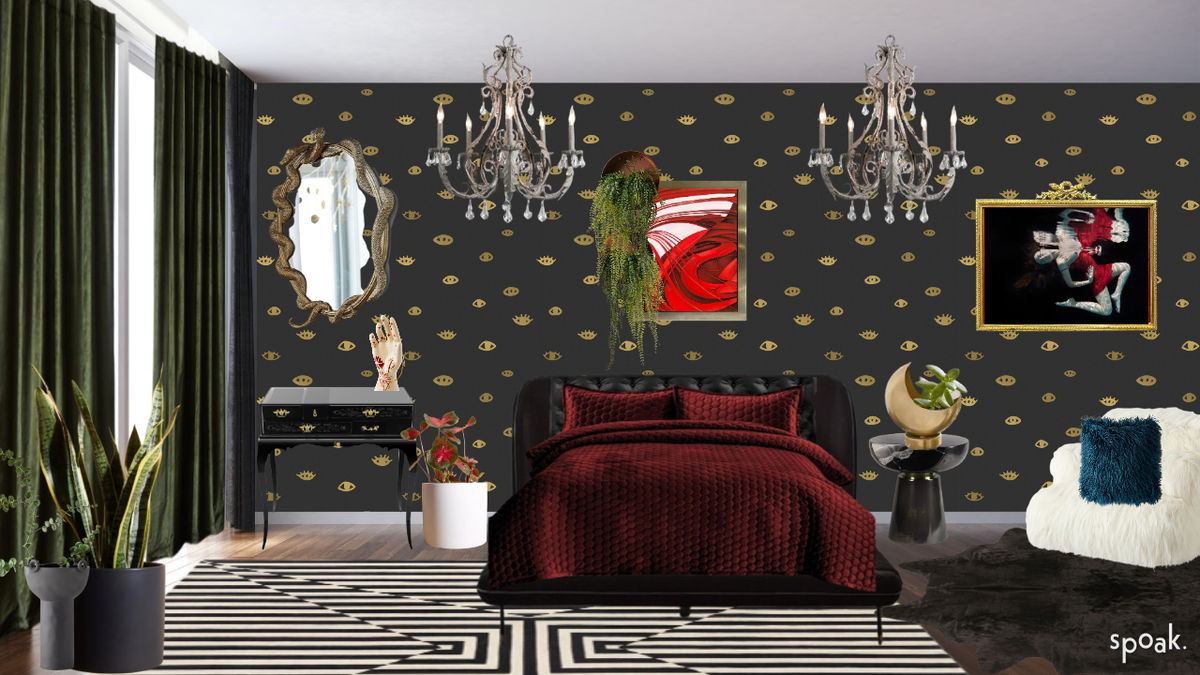 Red luxury guest bedroom ideas and inspo., image size:1200x675