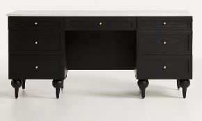 The Fern Marble Top Executive Desk added by Walnut Creek Home Stylist