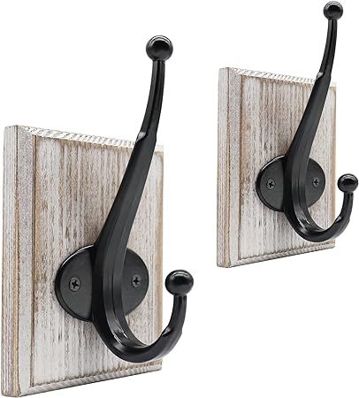 omuke Towel Hooks for Bathroom Wall Mounted, 2 Pack Farmhouse Rustic Wall Hooks added by Rescued Room Design