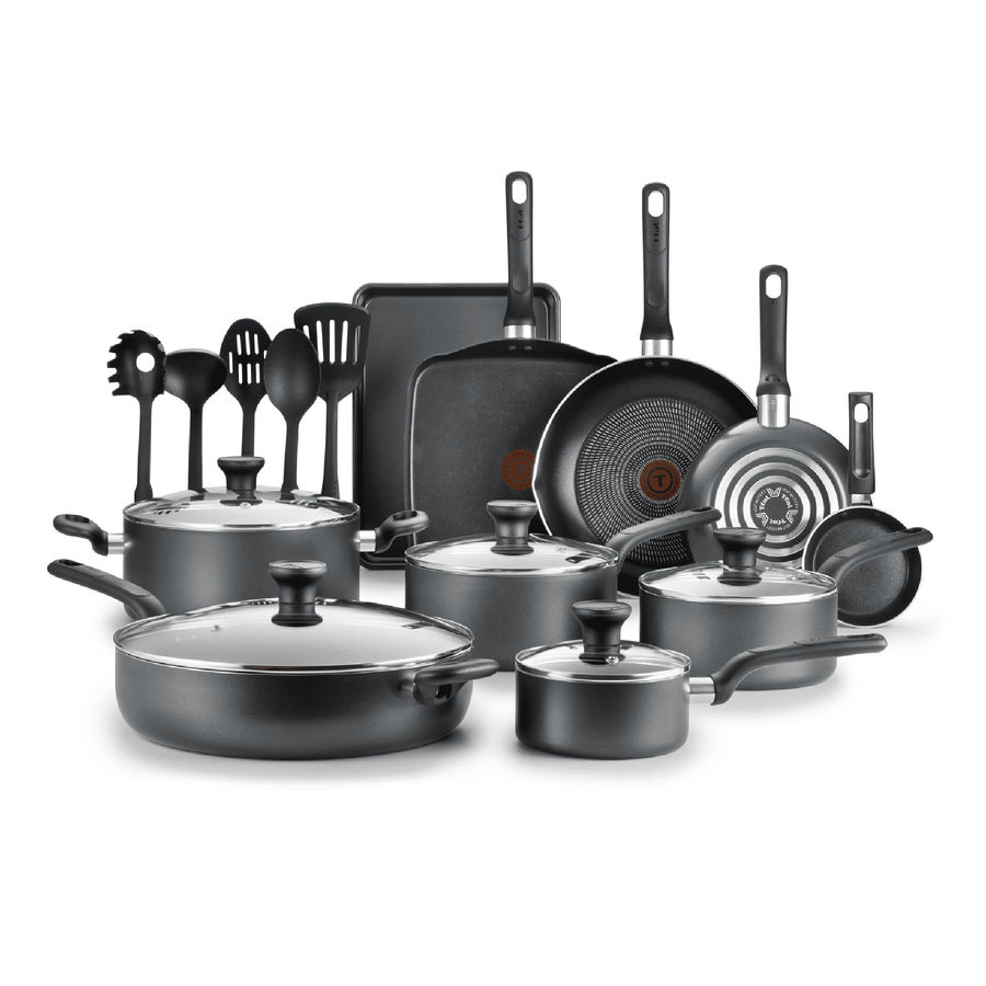 T-fal Easy Care, 20 Piece Non-Stick Pots and Pans Cookware Set, Grey - Walmart.com added by Jesse Coleman