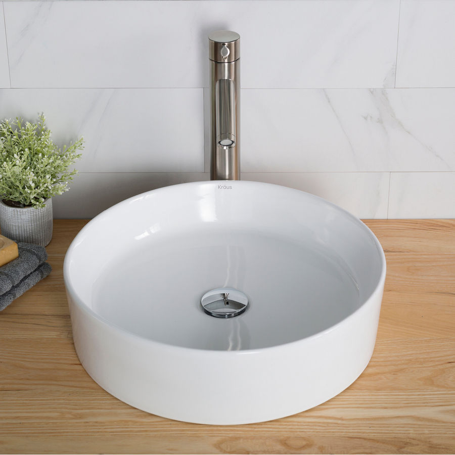 Kraus Thin ceramics Circular Vessel Bathroom Sink | Wayfair added by Jordan Richardson