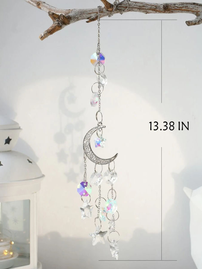 1pc Moon & Star Decor Crystal Wall Hanging added by Spoak Member