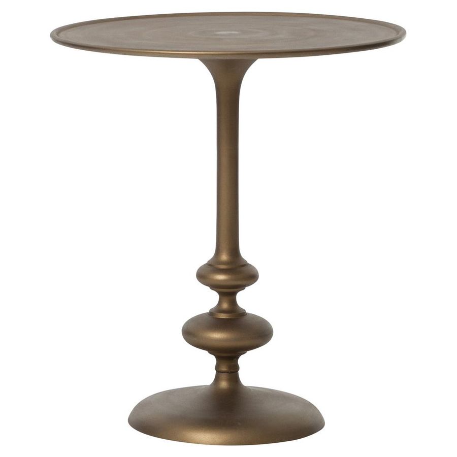 Lupe Industrial Loft Brass Aluminum Matchstick Pedestal Round Side End Table added by Lauren Thorp