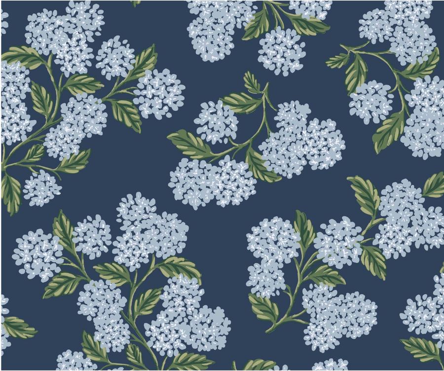 Navy Hydrangea Wallpaper | Rifle Paper Co. added by Katie Guglielmi