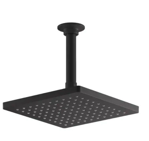 Honesty 1-Spray 8 in. Rainhead Ceiling Mount Fixed Shower Head in Matte Black added by Jamie Stellato