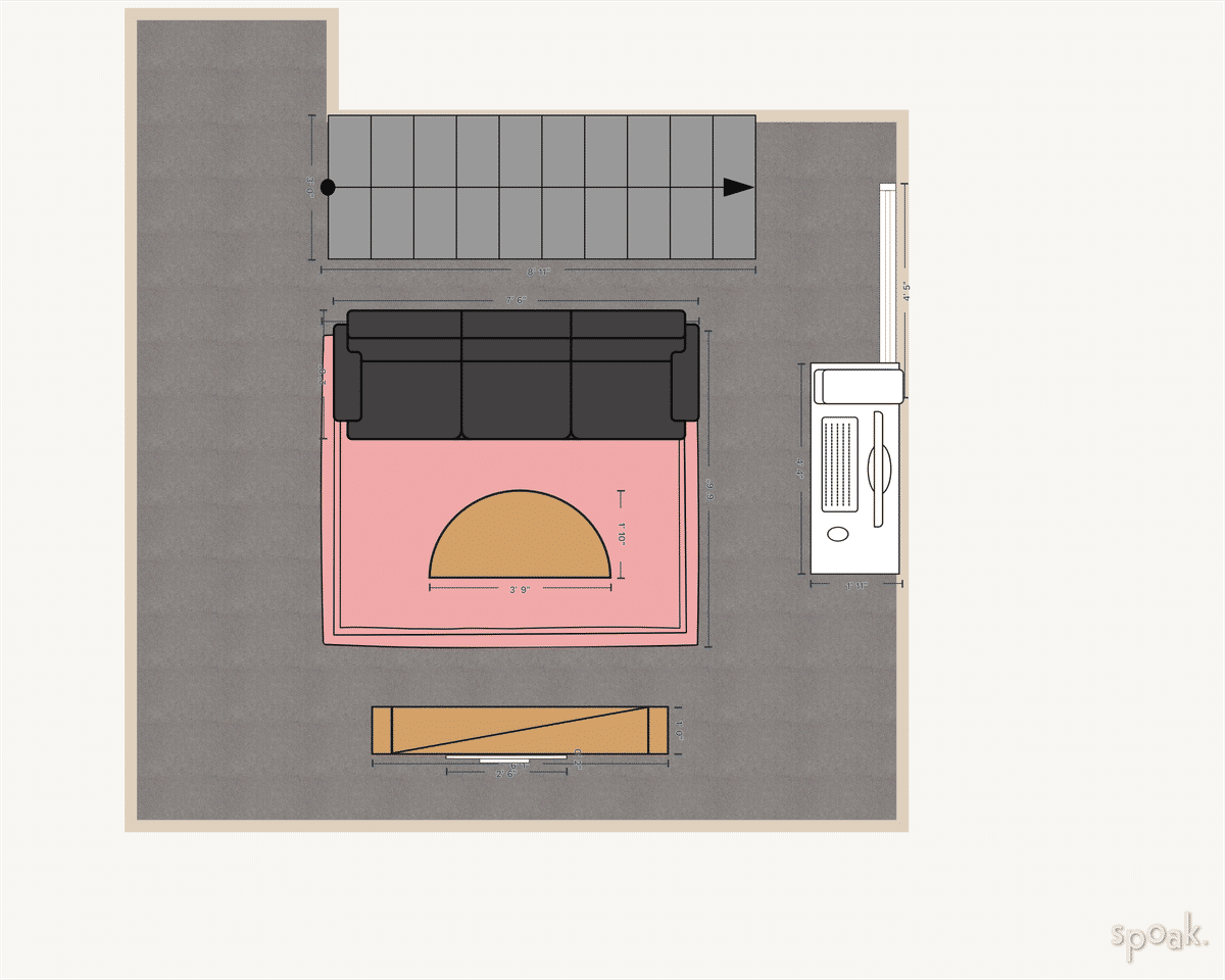 L-Shaped TV Room Floor Plan designed by jordy nicole