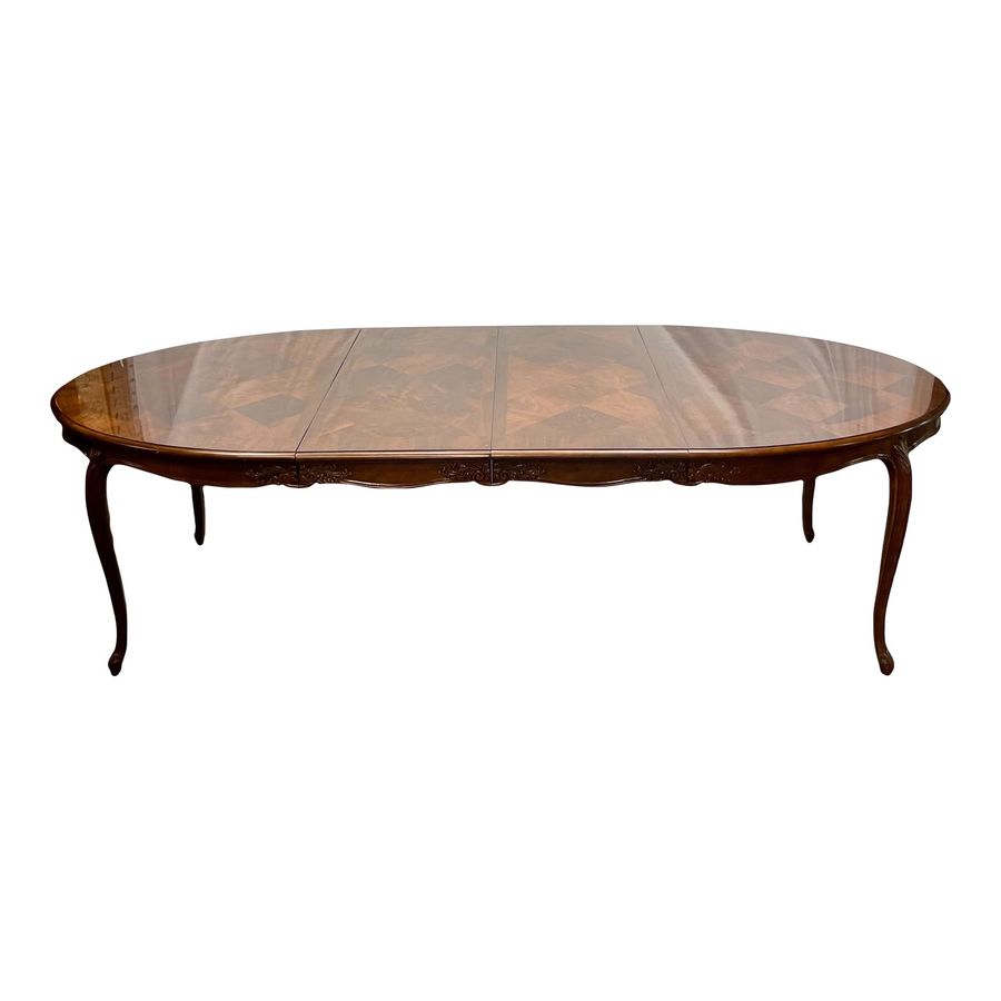 Vintage French Louis XV Style Walnut Burl Wood Parquet Dining Table added by Spoak Member