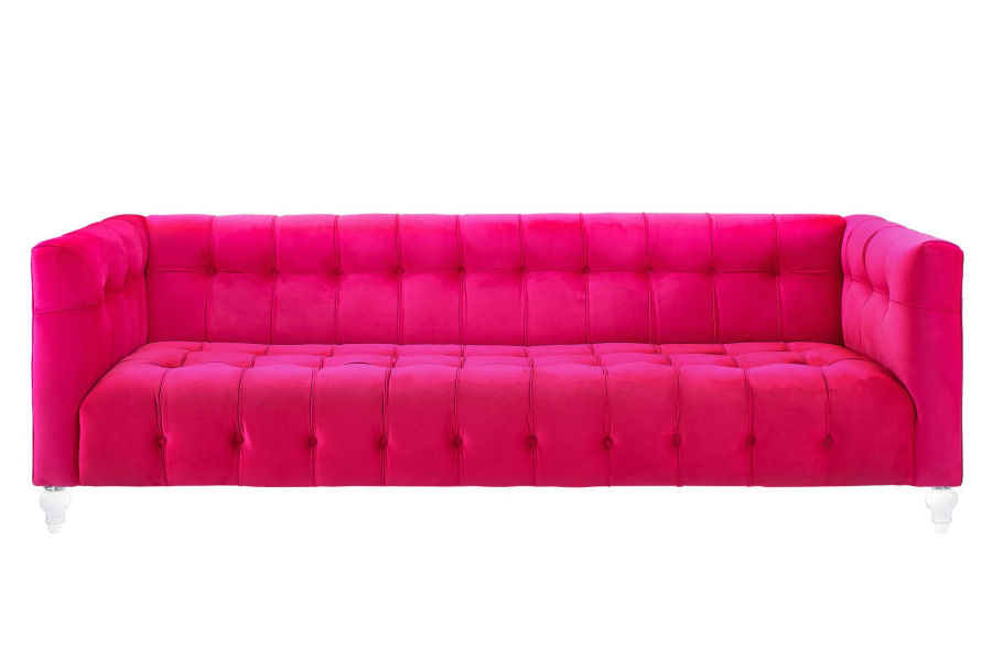 Tatum 91" Hot Pink Velvet Modern Chesterfield Sofa added by Megan Glassman