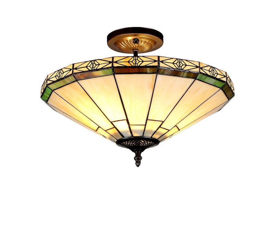 Tiffany Style Mission Semi-flush Ceiling Fixture 16 - Etsy added by ArtDeco'd LLC