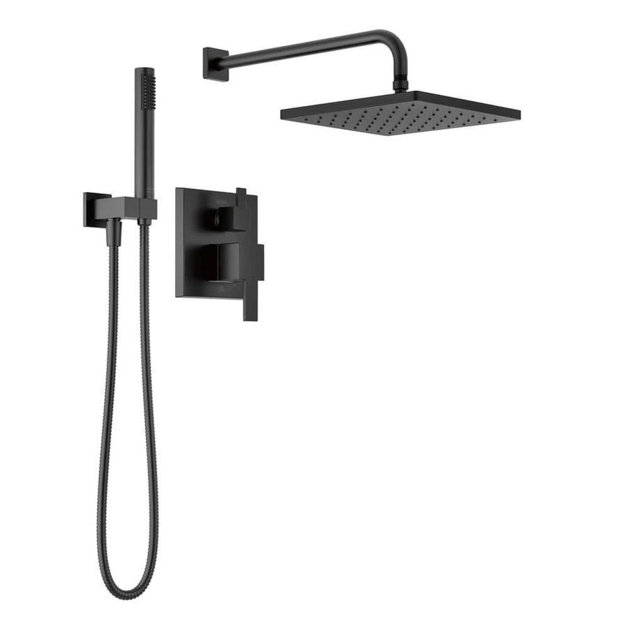 Delta Modern 1-Spray Raincan Wall Mount Fixed and Handheld Shower Head 1.75 GPM in Matte Black 342701-BL - The Home Depot added by Erin Vernon