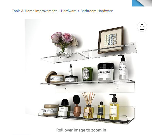 Acrylic Floating Shelves,Bathroom Shower Shelf added by Laura Burdette