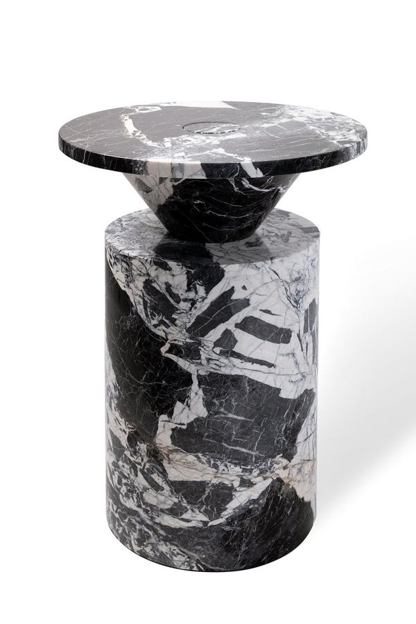 Coffee Table in Black Antique Marble, by Karen Chekerdjian, Numbered Edition added by Brittney Webber