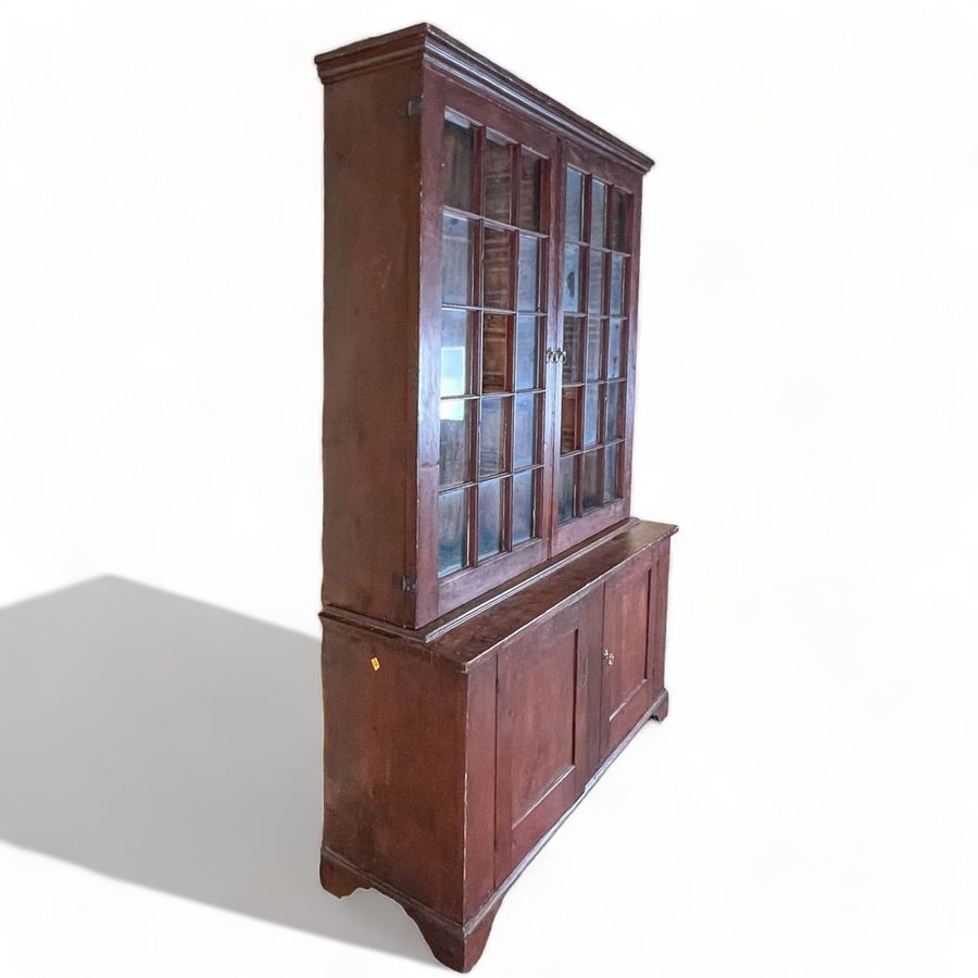 Vintage Cherry Wood Hutch, 2 Piece, No Missing Panes Of Glass added by ashley earnest