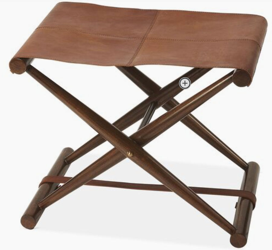 Como Folding Stool, Medium Brown Leather added by Delphine Hautefeuille