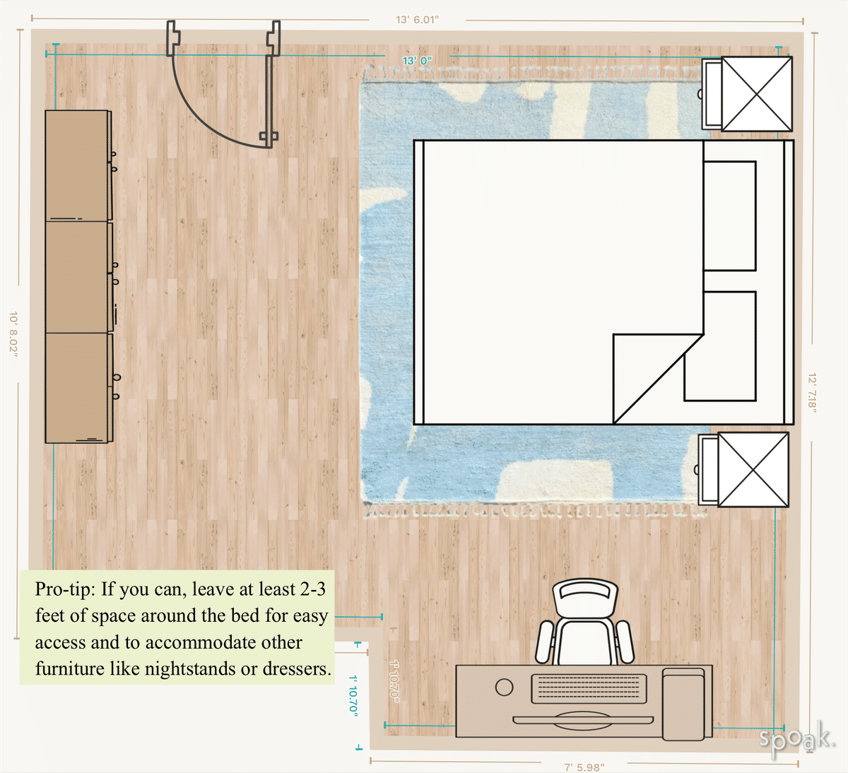 Primary Bedroom Floor Plan designed by Tremia Jack