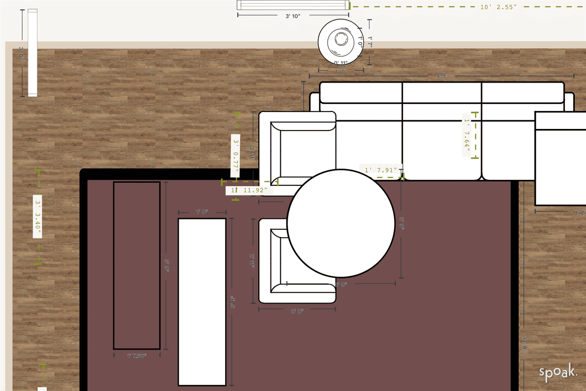 Living + Dining Room Floor Plan designed by Megan Kesselring
