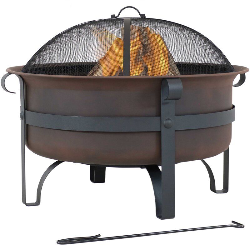 Banesa 23'' H x 29'' W Steel Wood Burning Outdoor Fire Pit added by Zanneta Peart Bennett
