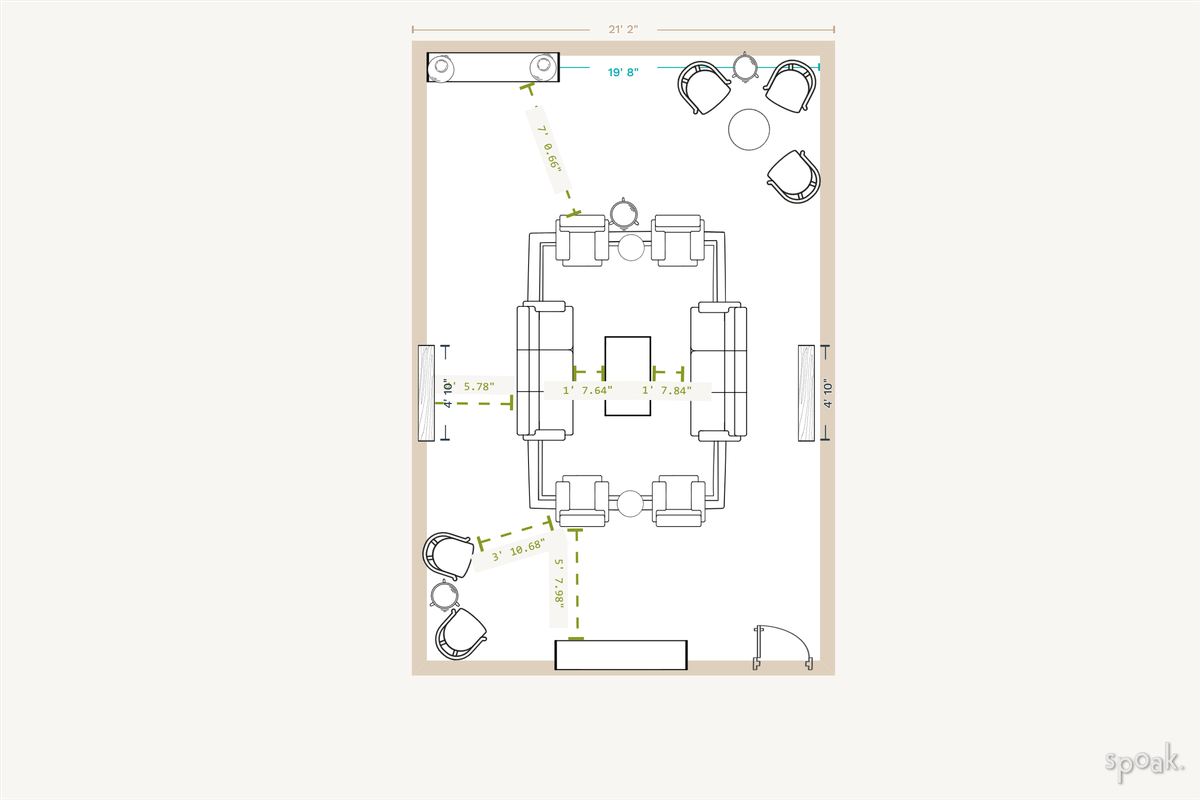 Large Living Room Plan designed by Whitney Crutcher