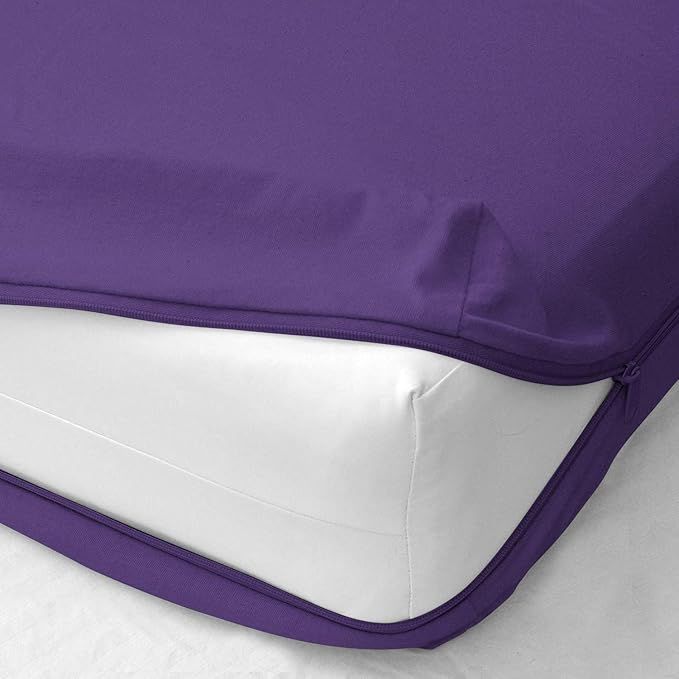 1 Piece Zipper Fitted Sheet Only - Twin Size 8 Inch Deep Pocket - 400 Threadcount 100% Egyptian Cotton (Purple) added by Kate Lynn Nemett