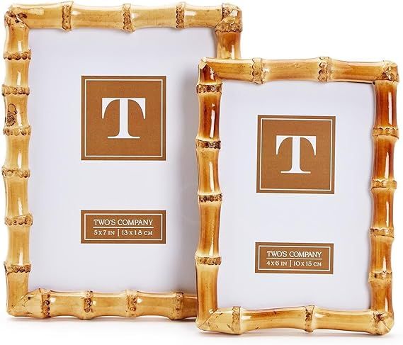 Two's Company Set of 2 Blonde Natural Bamboo Finish Photo Frame, Includes 2 Sizes, 4x6 and 5x7 Inches, Bamboo, Home Decor Accessories added by Vanessa Grech