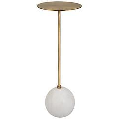 Uttermost Gimlet 22" H x 8.5" W White and Brass Drink Table | www.lampsplus.com added by Lauren Houston