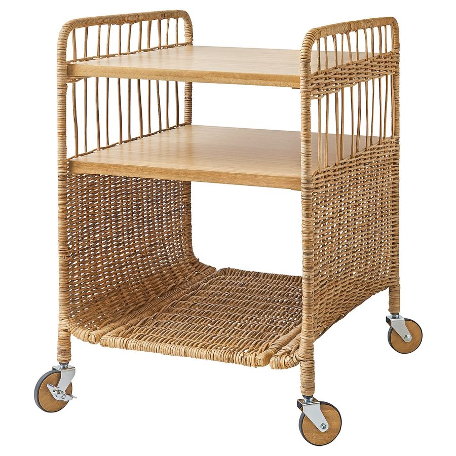FRYKSÅS storage unit on casters, rattan, 145/8x207/8" - IKEA added by Abigail Glenn