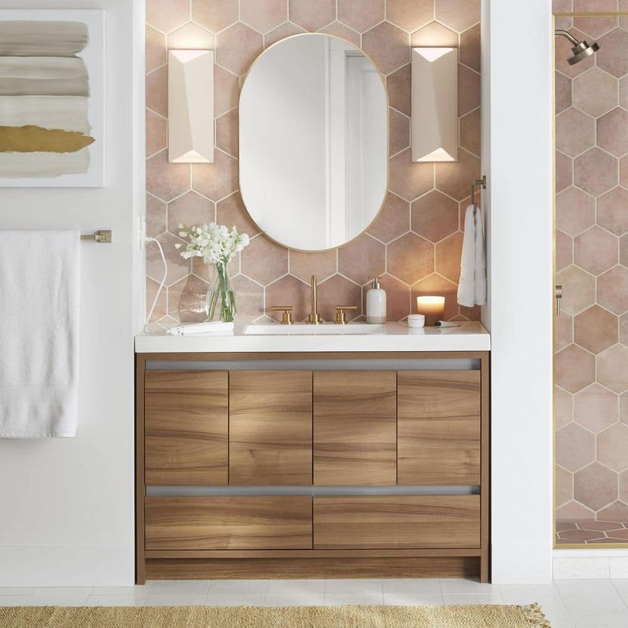 Medium Modern Oval Gold Framed Mirror (22 in. W x 32 in. H) added by sophia lin