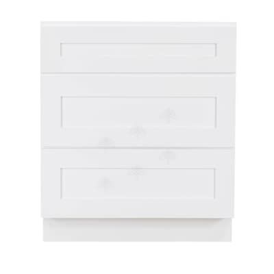 LifeArt Cabinetry 30-in W x 34.5-in H x 24-in D White Painted Maple Drawer Base Fully Assembled Stock Cabinet Lowes.com added by Spoak Member