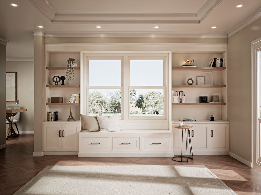 Built-in Bookshelves With Bench, Bespoke, Modern & Cozy Solution for Organized - Etsy added by Ashley Hicks