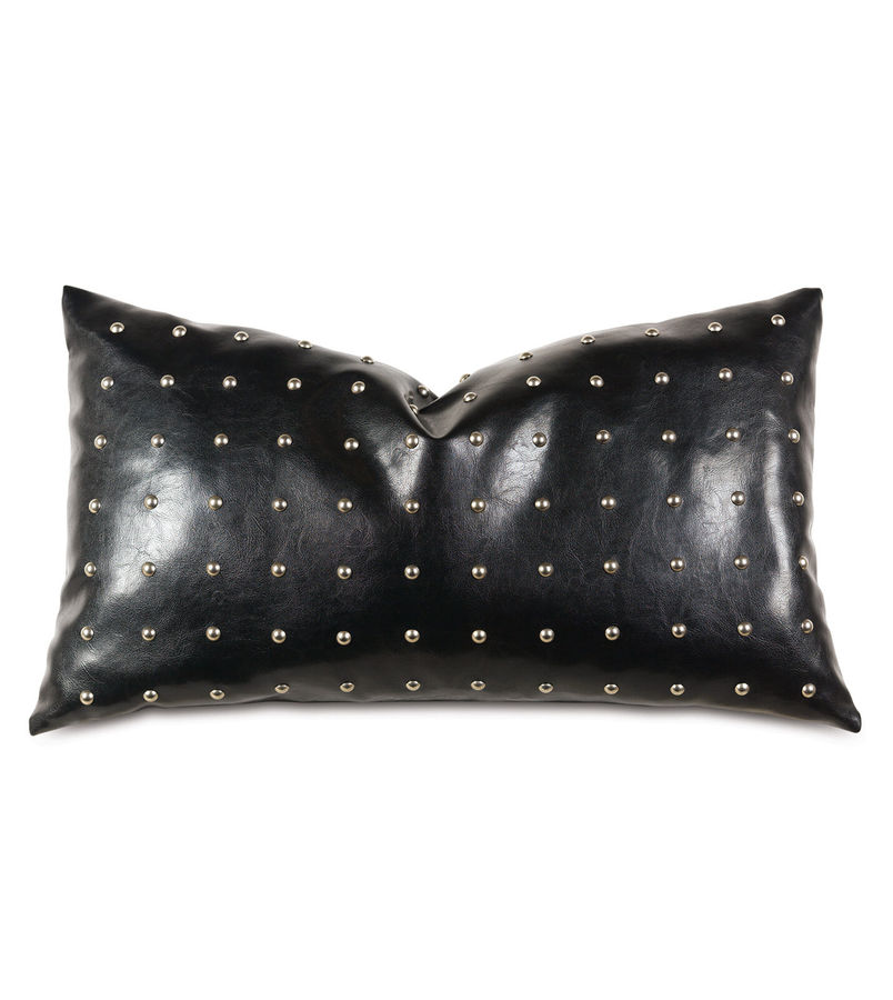 Eastern Accents Liam Nailhead Faux Leather Lumbar Pillow Cover & Insert | Wayfair added by Ivy Hester