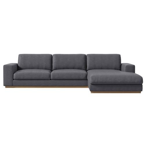 Rove Concepts Noah Modern Classic Narwhal Black Velvet Sectional Sofa -Right Arm Facing added by stephanie khalil