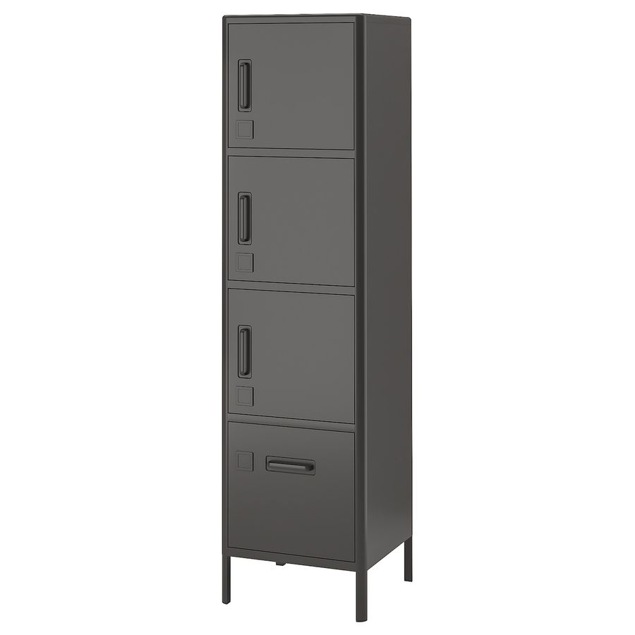 IDÅSEN high cabinet with drawer and doors, dark gray, 173/4x673/4" - IKEA added by Evie Leigh