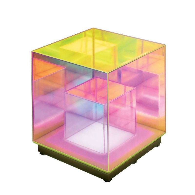 Teen Iridescent Acrylic LED Cube Novelty Table Lamp - West & Arrow added by Joanna Andreoni