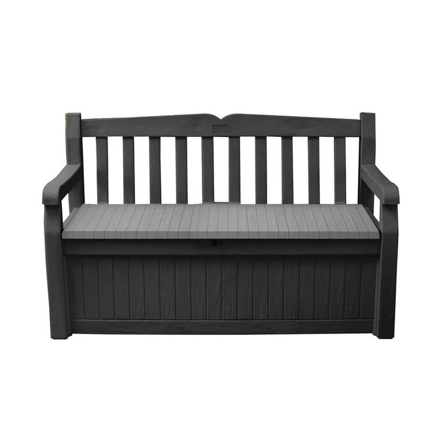 Keter Solana 2-Person Grey Outdoor Resin Storage Bench 250295 - The Home Depot added by Alisha Fehrenbacher