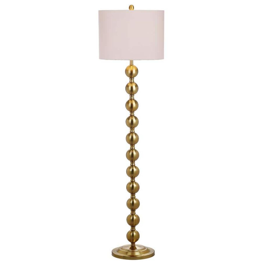 SAFAVIEH Reflections Stacked Ball 58.5 in. Brass Floor Lamp with Off-White Shade LIT4330B - The Home Depot added by Andrew Roberts