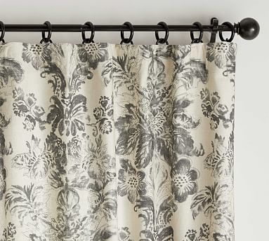 Thea Print Blackout Curtain, Gray Multi, 96 x 50" - Pottery Barn | Havenly added by Sarah Warden
